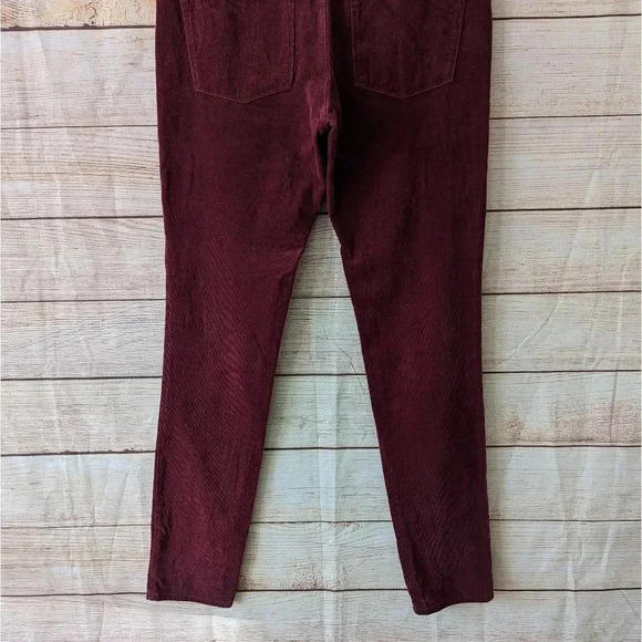 Pilcro & The Letterpress Serif Size 27 Slim St Leg Corduroy Maroon Pants Jeans - Picture 10 of 11